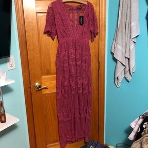 Plunge Kimono style dress